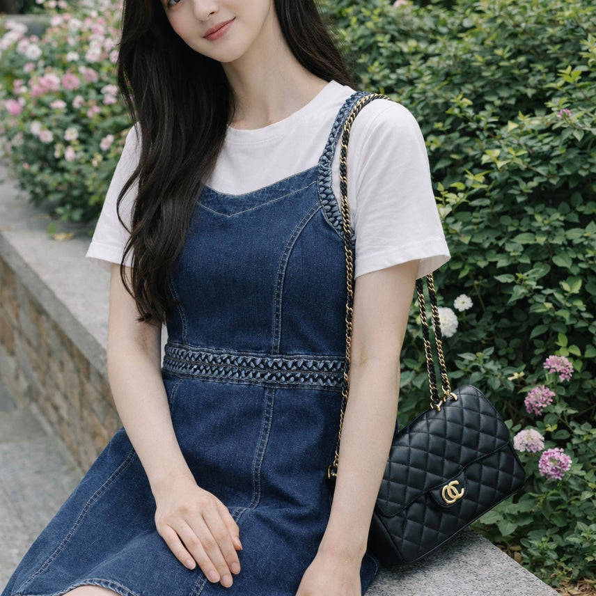 [BUNJANG] EmiriaWiz Braided Denim Mini Dress / 에미리아위즈(EmiriaWiz) 브레이디드 데님 미니 원피스
