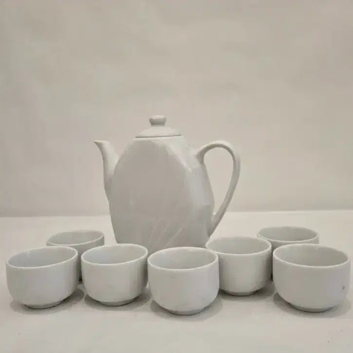 [BUNJANG] Seoksan White Porcelain Tea Set (1 Kettle + 6 Cups) / 석산 낙관 백자 다기세트 (주전자1 + 잔6) / 25,000원