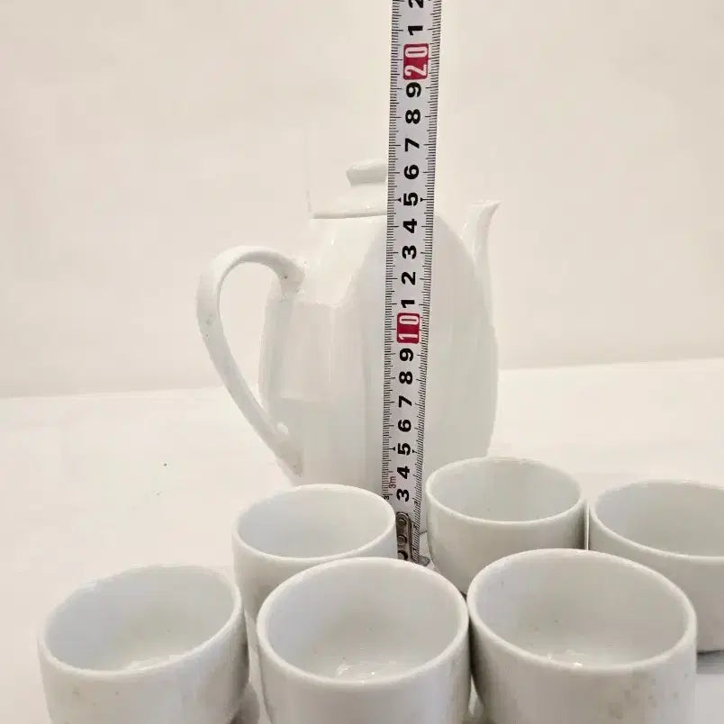 [BUNJANG] Seoksan White Porcelain Tea Set (1 Kettle + 6 Cups) / 석산 낙관 백자 다기세트 (주전자1 + 잔6) / 25,000원