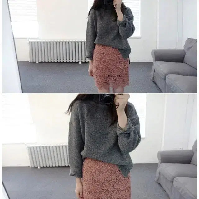 [BUNJANG] Maybe Baby Lace Skirt Dark Pink / 메이비베이비 레이스 스커트 다크핑크