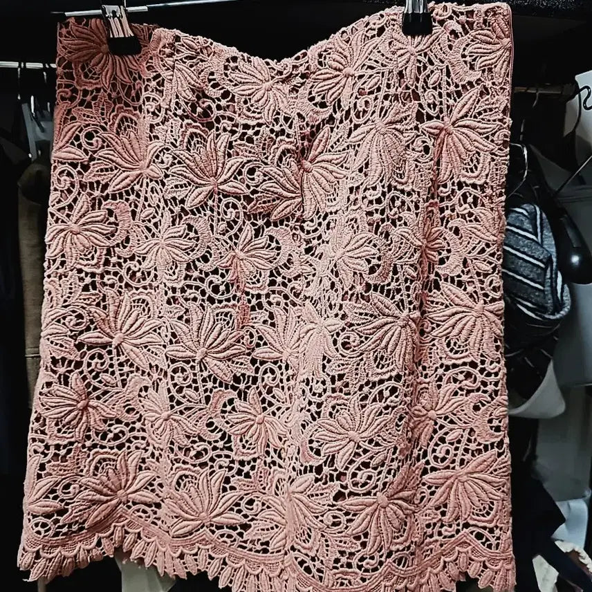 [BUNJANG] Maybe Baby Lace Skirt Dark Pink / 메이비베이비 레이스 스커트 다크핑크