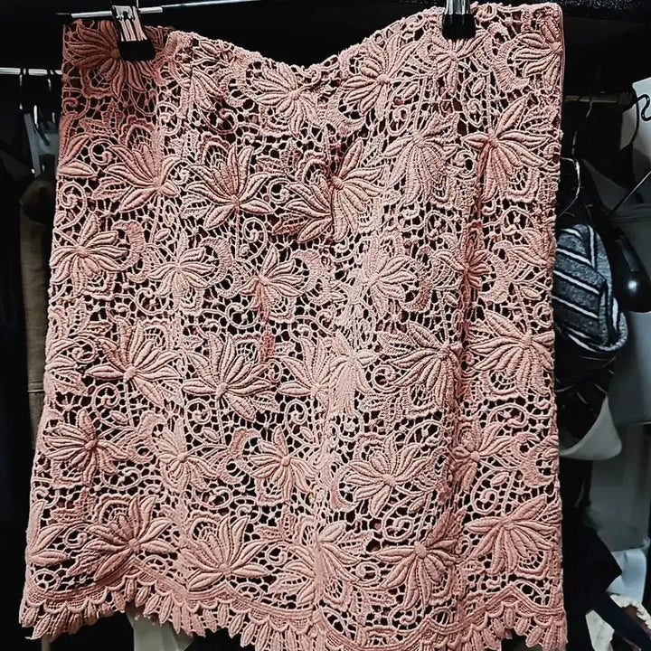 [BUNJANG] Maybe Baby Lace Skirt Dark Pink / 메이비베이비 레이스 스커트 다크핑크