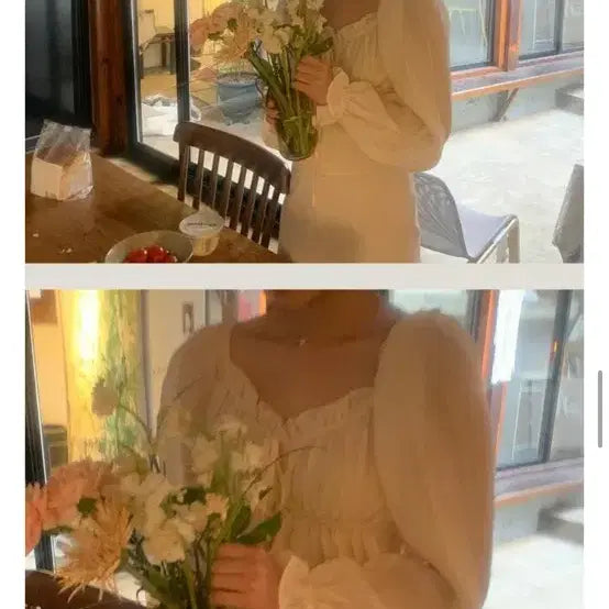 [BUNJANG] Daily Market Ivory Shirred Blouse / 데일리마켓 아이보리 셔링 블라우스