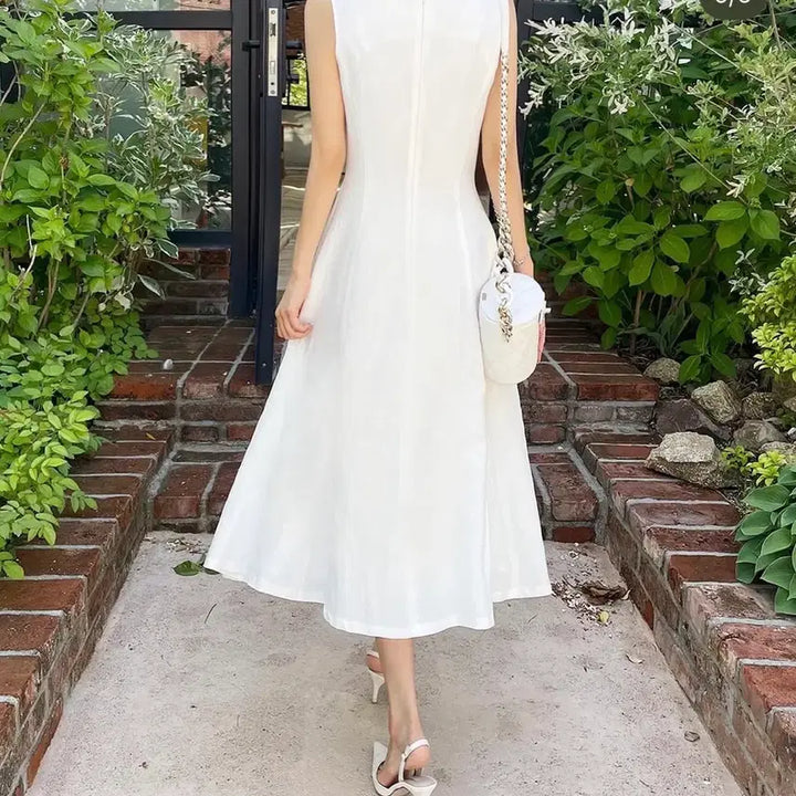 [BUNJANG] Luh White Flare Linen Long Dress (M) / (택o) 루흐 화이트 플레어 린넨 롱 원피스 (M)