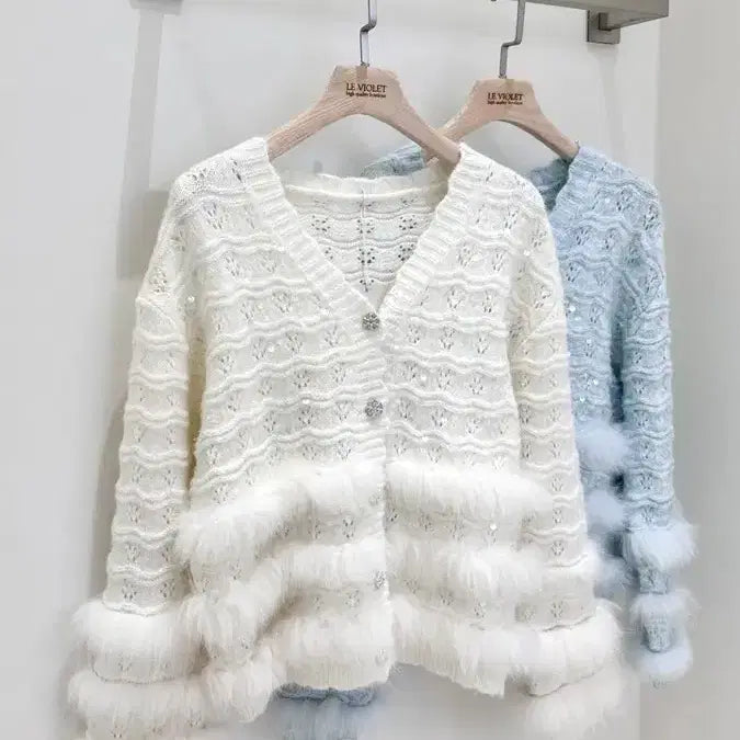 [BUNJANG] Real Fox Sequin Pearl Knit Cardigan / 7.6-> 4.9 리얼폭스 스팽클 펄 니트가디건 수입의류
