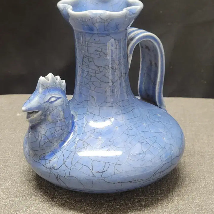 [BUNJANG] Celadon Porcelain Chicken-Shaped Water Dropper / 청화 빙열 계형 주자 도자기