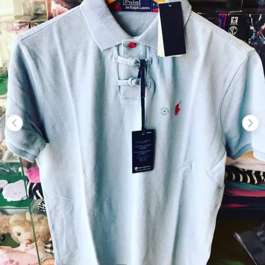 [BUNJANG] Polo Ralph Lauren China Collar Polo Shirt / 폴로 랄프로렌 clot 차이나 칼라 반팔 폴로셔츠