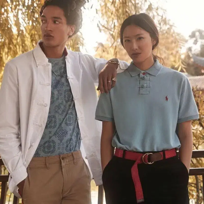 [BUNJANG] Polo Ralph Lauren China Collar Polo Shirt / 폴로 랄프로렌 clot 차이나 칼라 반팔 폴로셔츠