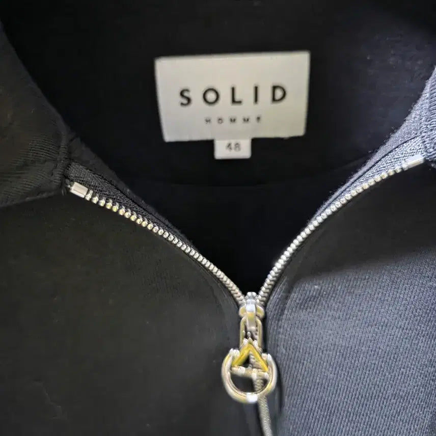 [BUNJANG] Solid Homme Half-Zip Sweatshirt Black / 24SS 솔리드옴므 하프집업 맨투맨 블랙  48