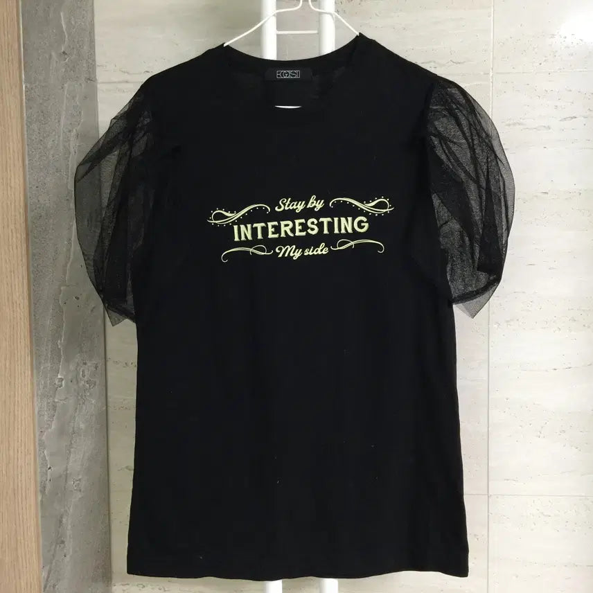 [BUNJANG] Egoist Puff Sleeve Lettering T-shirt / 에고이스트 퍼프소매 레터링 반팔 티셔츠 free