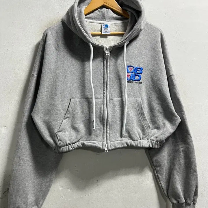 [BUNJANG] Double JD Loose Fit Crop Hoodie Zip-up (Authentic) / 55-66 더블제이디 루즈핏 크롭 후드집업 정품