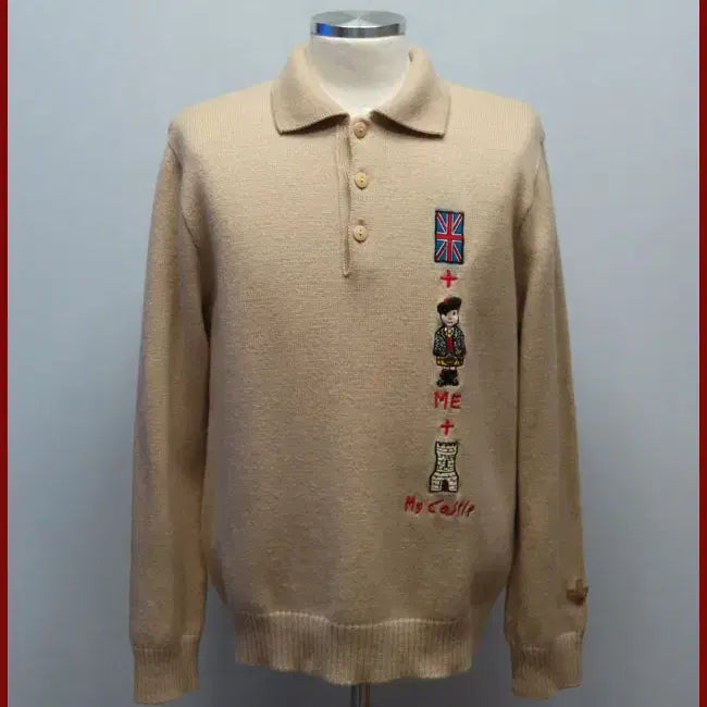 [BUNJANG] Castelbajac Beige Collar Knit Sweater (Size 95) / 까스텔바작/베이지색 카라넥니트/95사이즈/따봉구제(B-9)