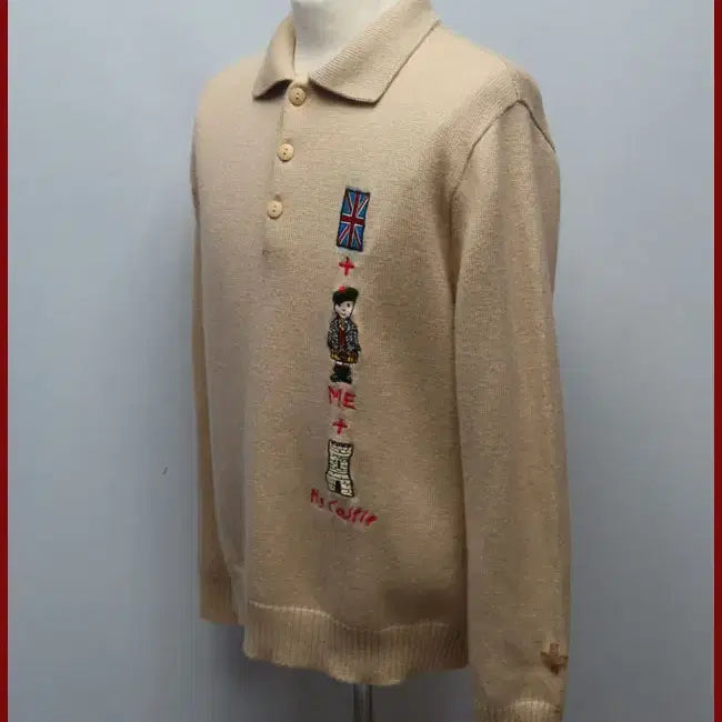 [BUNJANG] Castelbajac Beige Collar Knit Sweater (Size 95) / 까스텔바작/베이지색 카라넥니트/95사이즈/따봉구제(B-9)