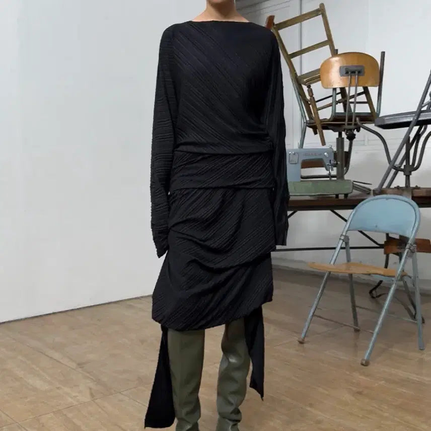 [BUNJANG] Open Y Y Pleated Skirt Black M / 오픈와이와이 플리츠 스커트 블랙 M