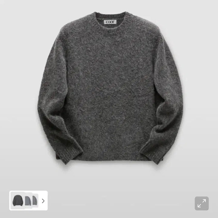 [BUNJANG] Coar Hairy Alpaca Blend Crewneck Sweater L Melange Grey / 쿠어 헤어리 알파카 블렌드 크루넥 스웨터 L 멜란지그레이
