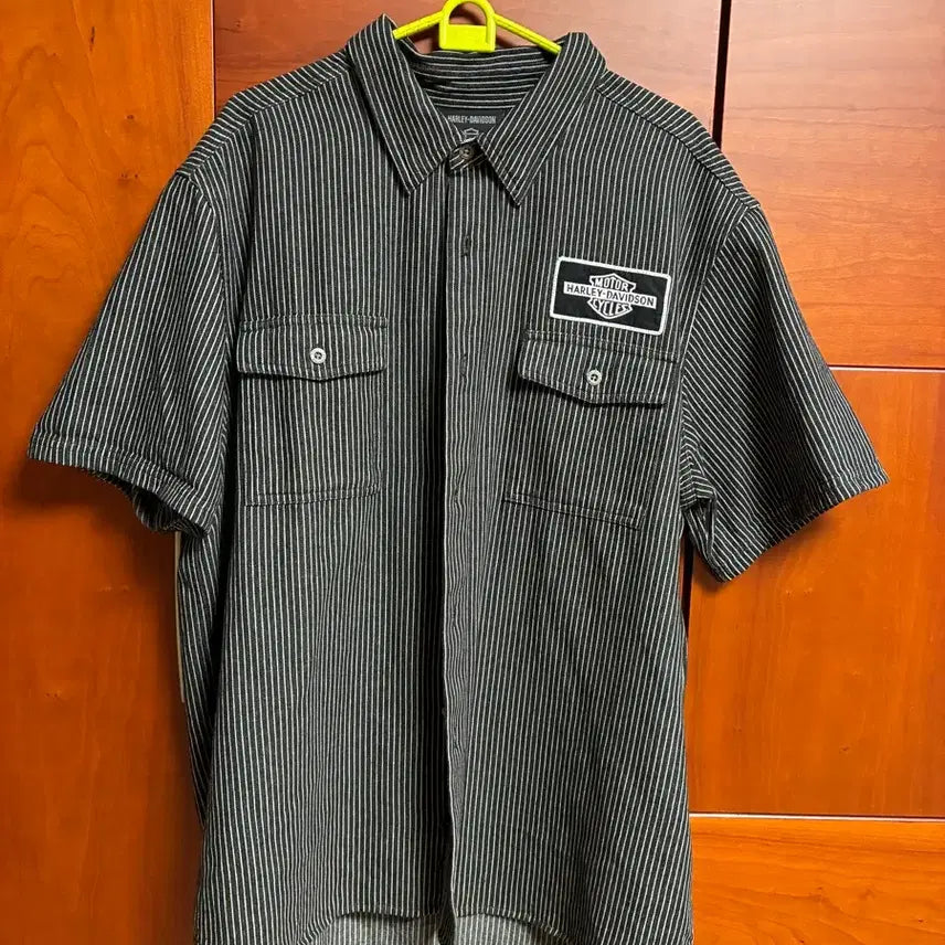 [BUNJANG] Harley-Davidson Striped Mechanic Short Sleeve Shirt / 할리데이비슨 스트라이프 메카닉 반팔셔츠
