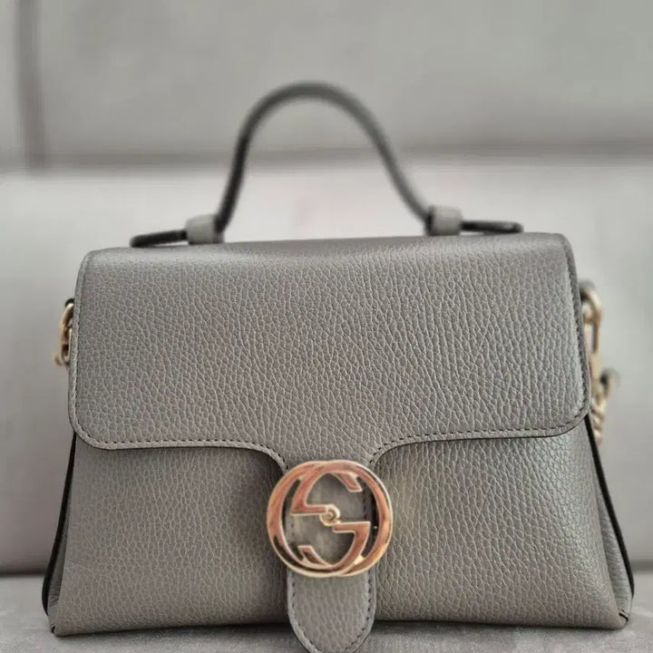 [BUNJANG] Gucci Interlocking G Top Handle Chain Bag Small Gray / [정품]구찌 인터로킹 G 탑핸들 체인백 스몰 그레이 / 상태최상/풀구성