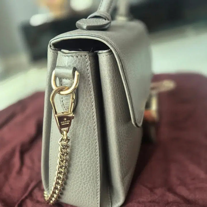 [BUNJANG] Gucci Interlocking G Top Handle Chain Bag Small Gray / [정품]구찌 인터로킹 G 탑핸들 체인백 스몰 그레이 / 상태최상/풀구성