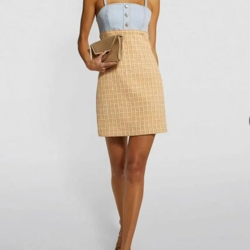 [BUNJANG] Sandro Tweed Denim Dress / SANDRO 산드로 트위드 데님 원피스 36