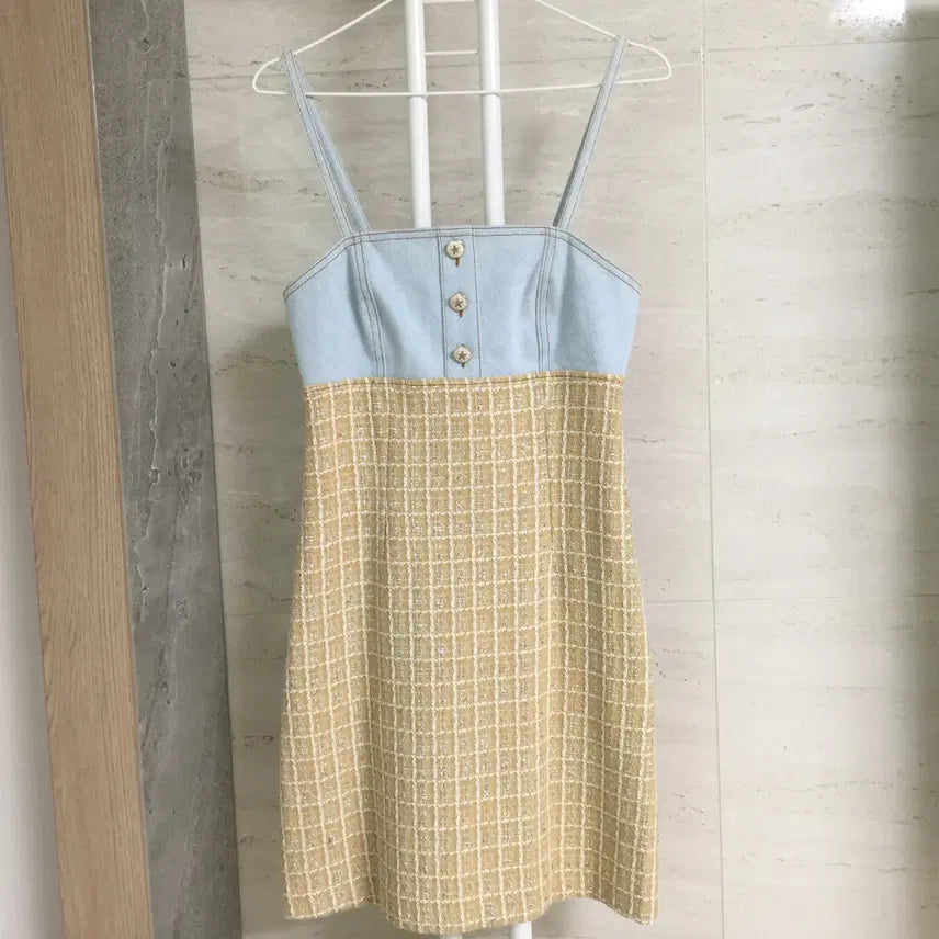 [BUNJANG] Sandro Tweed Denim Dress / SANDRO 산드로 트위드 데님 원피스 36