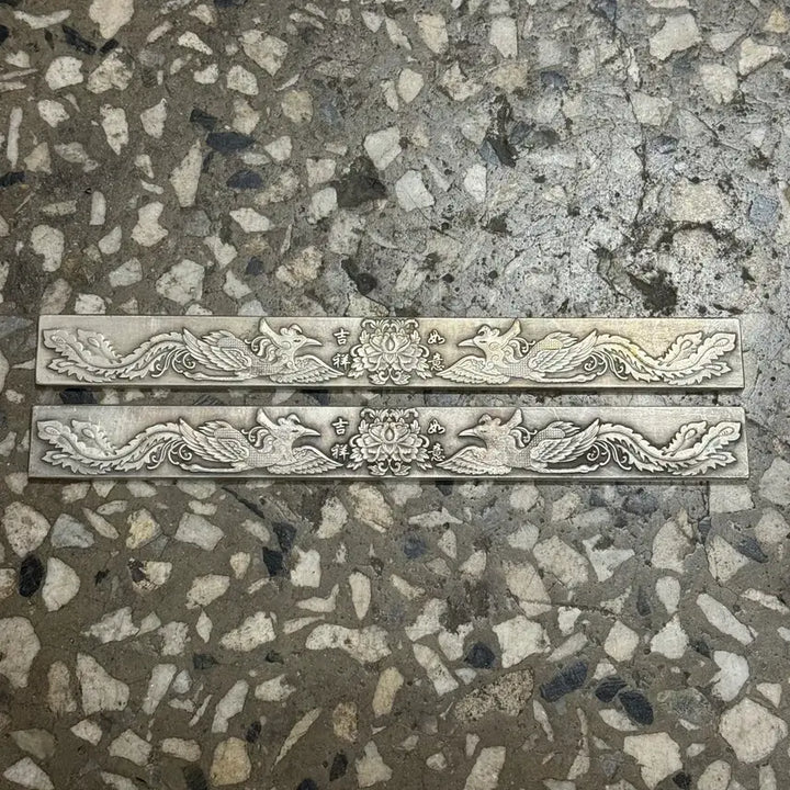 [BUNJANG] Pair of Brass Phoenix Design Paperweights for Calligraphy / 백동 문진 봉황 디자인 문진 한 쌍 서예도구 서예용 캘리그라피