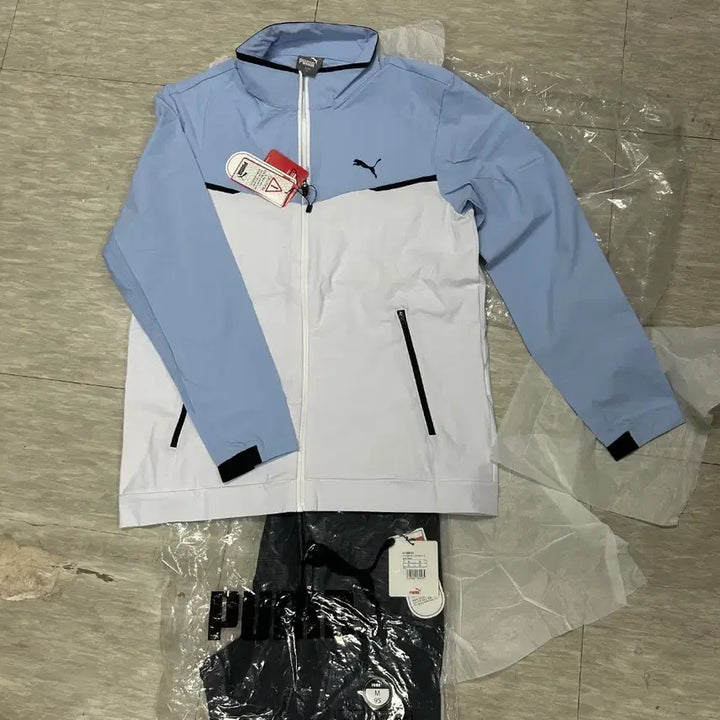 [BUNJANG] Puma Windbreaker Set Sky Blue/White 95 / 푸마 바람막이 상하의 세트 하늘색/화이트 95