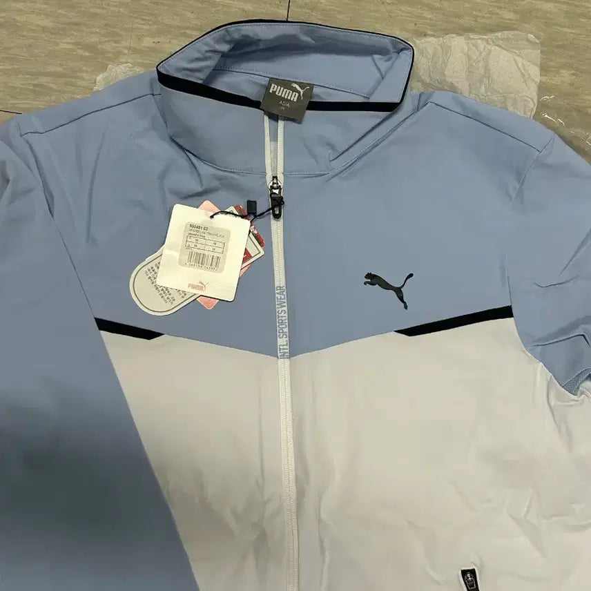 [BUNJANG] Puma Windbreaker Set Sky Blue/White 95 / 푸마 바람막이 상하의 세트 하늘색/화이트 95