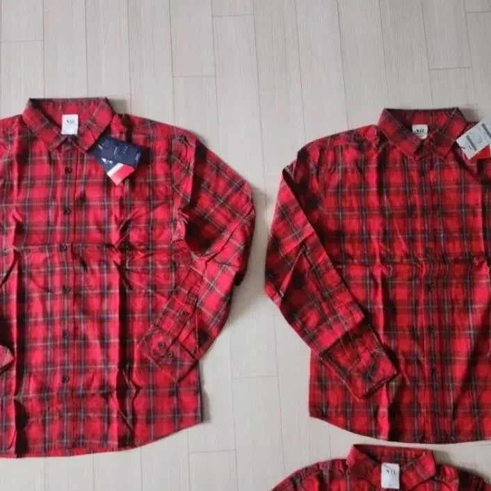 [BUNJANG] NII Family Set Red Check Shirt / NII 레드 체크 셔츠 가족 세트 몽땅