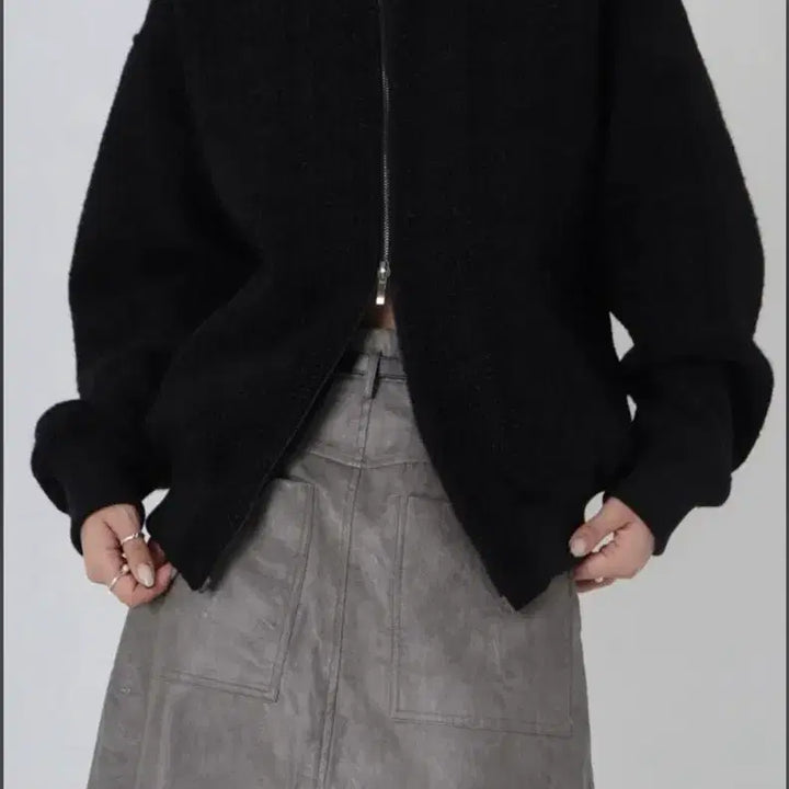 [BUNJANG] Triming Bird Tweed Blouson Black / 트리밍버드 트위드 블루종 블랙