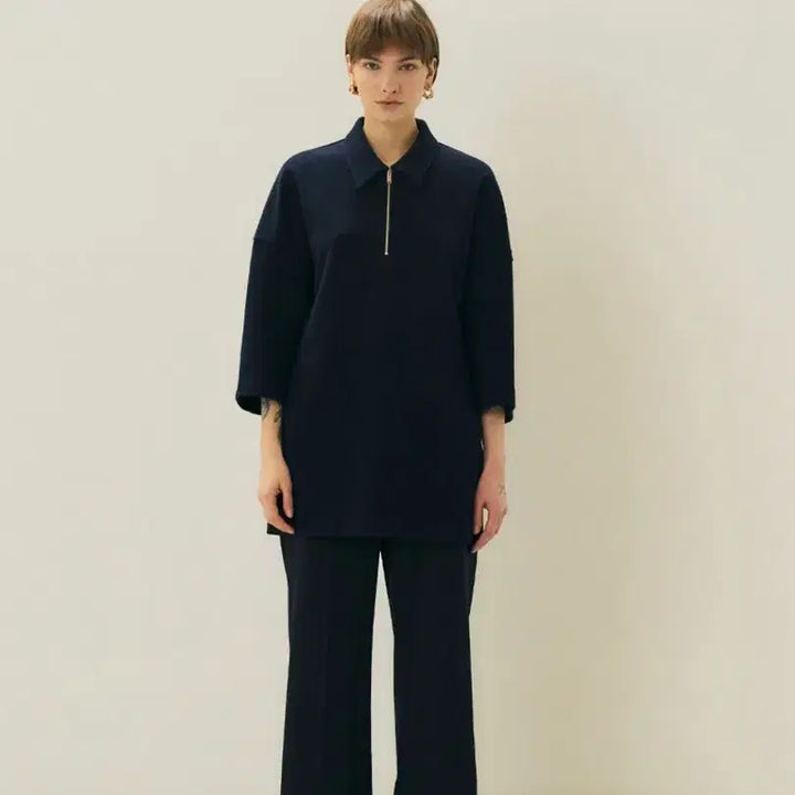 [BUNJANG] Maison Marais Buckle Jersey Top Navy / 새상품) 메종마레 버클 저지 탑 네이비