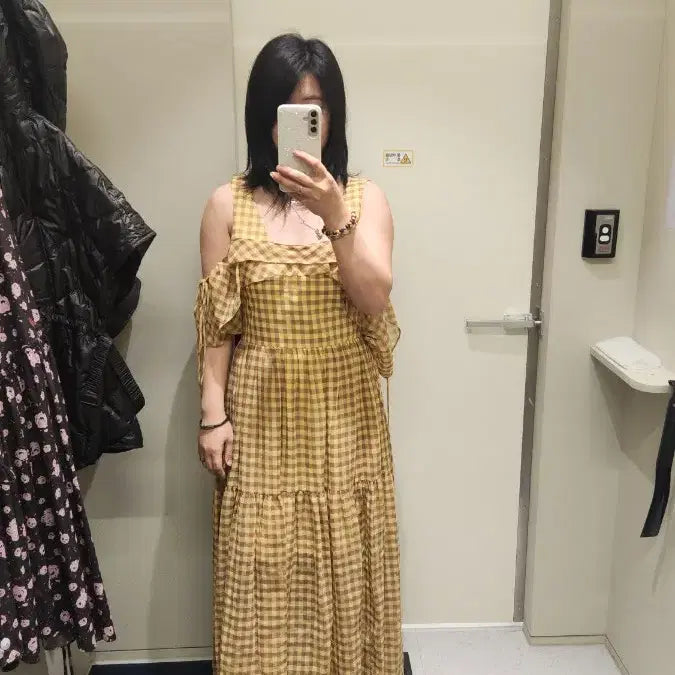[SOLD OUT] 아뜰리에 체크 롱 원피스 옐로우