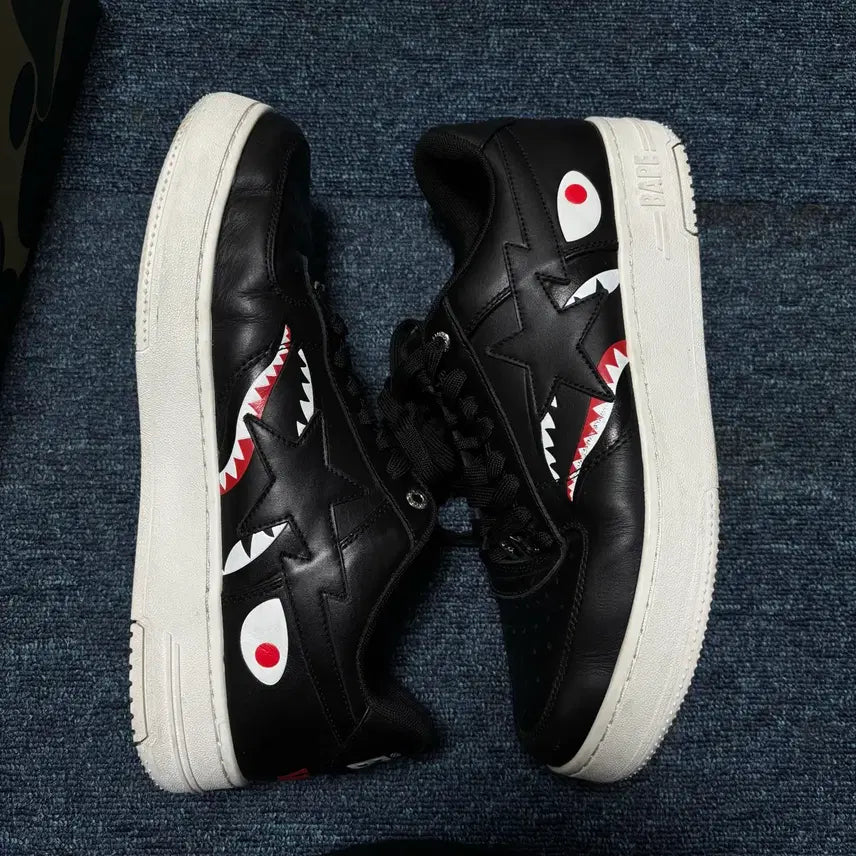 [BUNJANG] BAPE STA Black White Sneakers / 베이프스타 검흰 290
