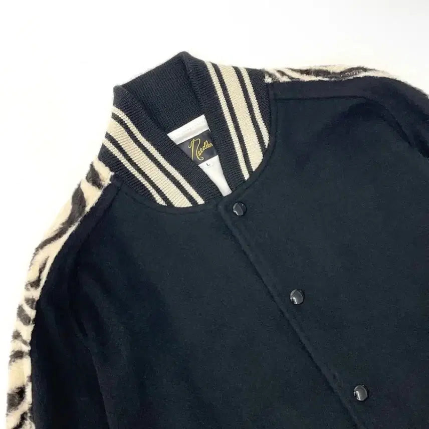 [BUNJANG] Needles Leopard Varsity Jacket / 니들스 레오파드 바시티 자켓 L