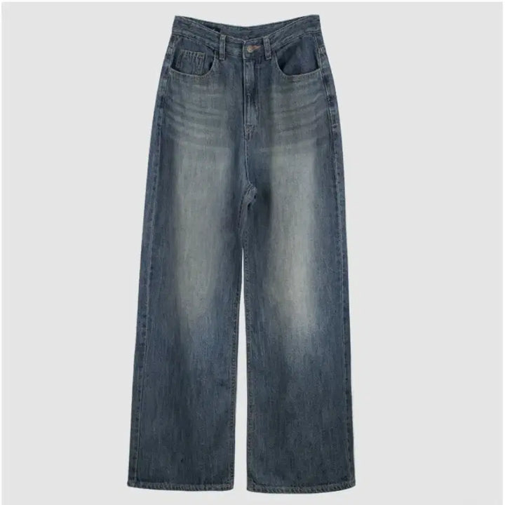 [BUNJANG] Hiniqu Rigo Summer Wide Long Pants (Mid-Blue) - M / 히니크 리고 썸머 와이드 롱 팬츠 중청 M