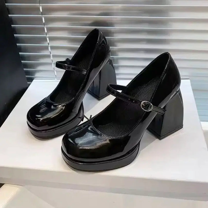 [BUNJANG] Black Platform Mary Jane Heels / 블랙 플랫폼 메리제인 힐 슈즈 메리제인 구두 하이힐 워커