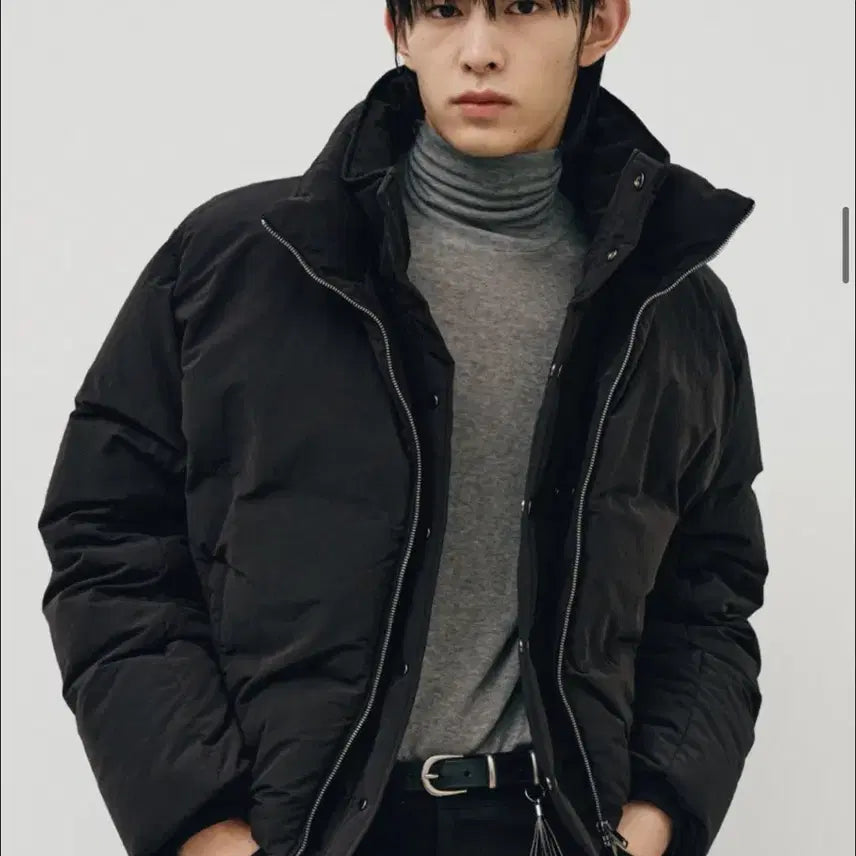 [BUNJANG] Noir Crop Puffer Jacket Black (Size 50) / 노이어 크롭 푸퍼 패딩 자켓 블랙 50사이즈 팝니다