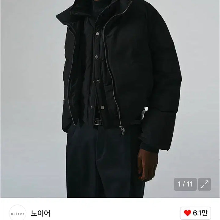 [BUNJANG] Noir Crop Puffer Jacket Black (Size 50) / 노이어 크롭 푸퍼 패딩 자켓 블랙 50사이즈 팝니다