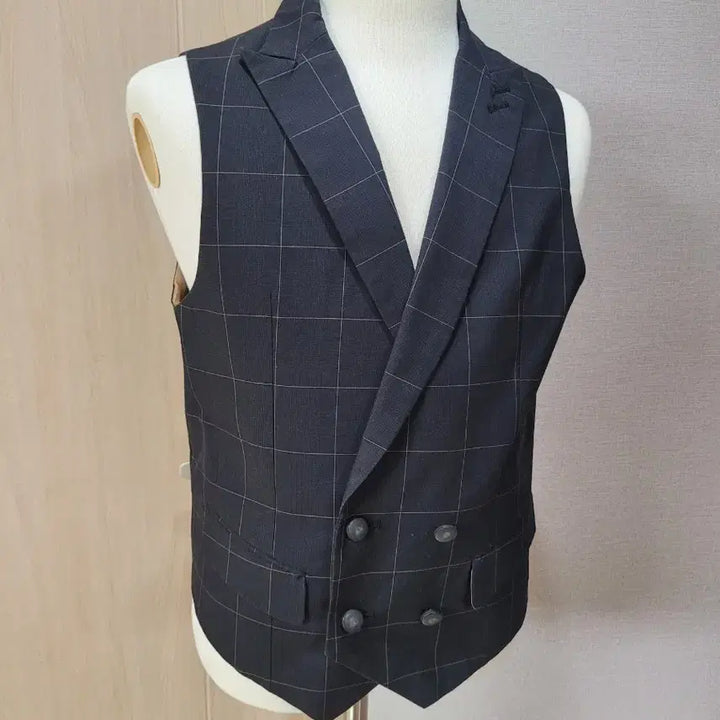 [BUNJANG] SPAO for Men Check Pattern Vest / 스파오포맨 SPAO for men 체크 패턴 베스트 100 블랙