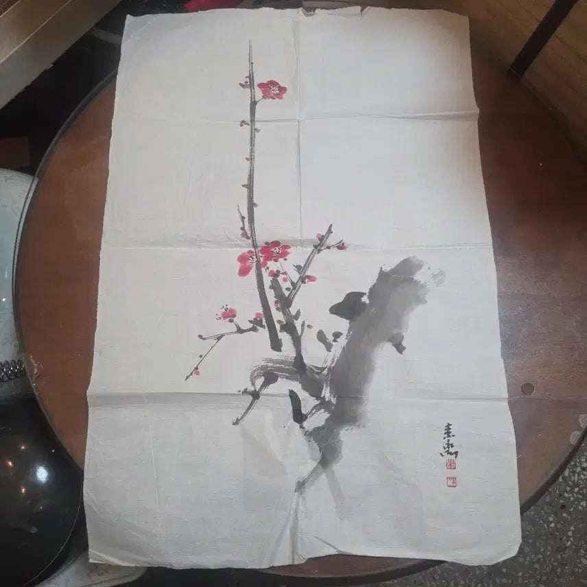 [BUNJANG] Soja Park Chunmook Plum Blossom Painting / 진품 국전작가 소재 박춘묵 매화도