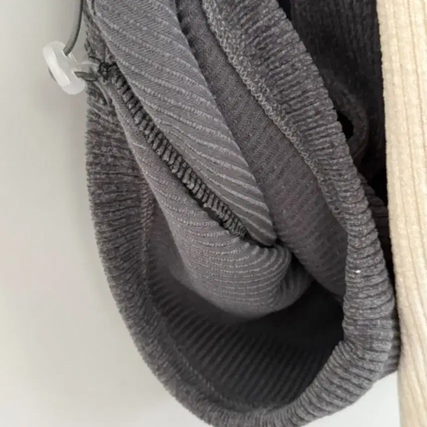 [BUNJANG] Black Ribbed Knit Hoodie Set / 1회착용 골지 후드 집업세트 검정