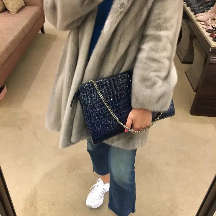 [BUNJANG] Jjuya Bag Navy Chain Shoulder Bag / 쭈야백 네이비 체인백