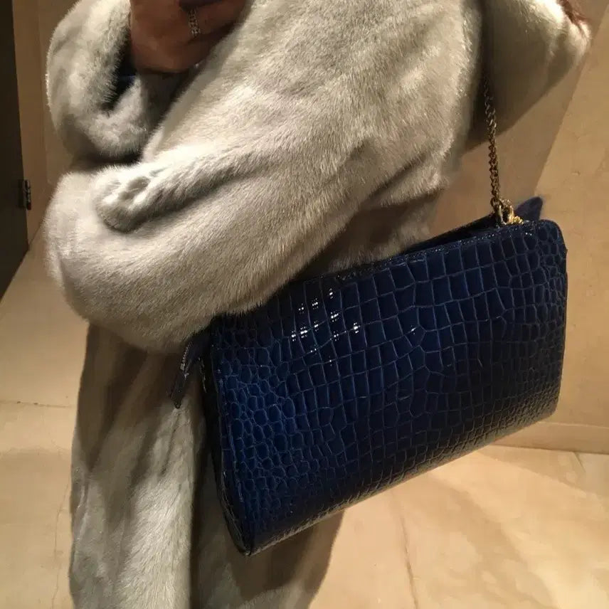 [BUNJANG] Jjuya Bag Navy Chain Shoulder Bag / 쭈야백 네이비 체인백