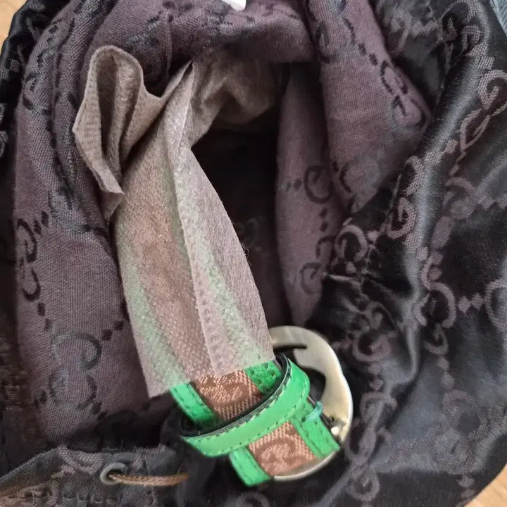 [BUNJANG] Gucci GG Logo Belt with Green Trimming / 구찌 GG 로고 벨트 그린 트리밍 싸이즈29에서32