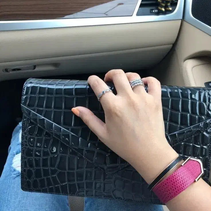 [BUNJANG] Jjuya Bag Black Crocodile Shoulder Bag/Clutch / 쭈야백 블랙 크로커다일 숄더백 / 클러치백