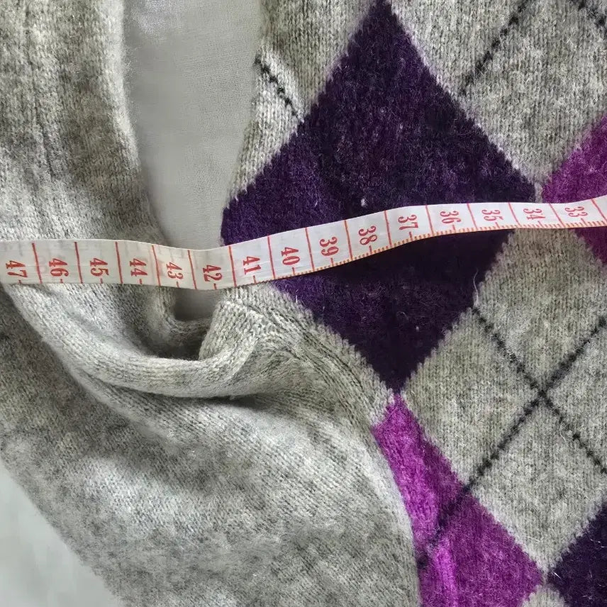 [BUNJANG] Cashmere Argyle Knit Sweater / 100프로 캐시미어 부드러운 니트