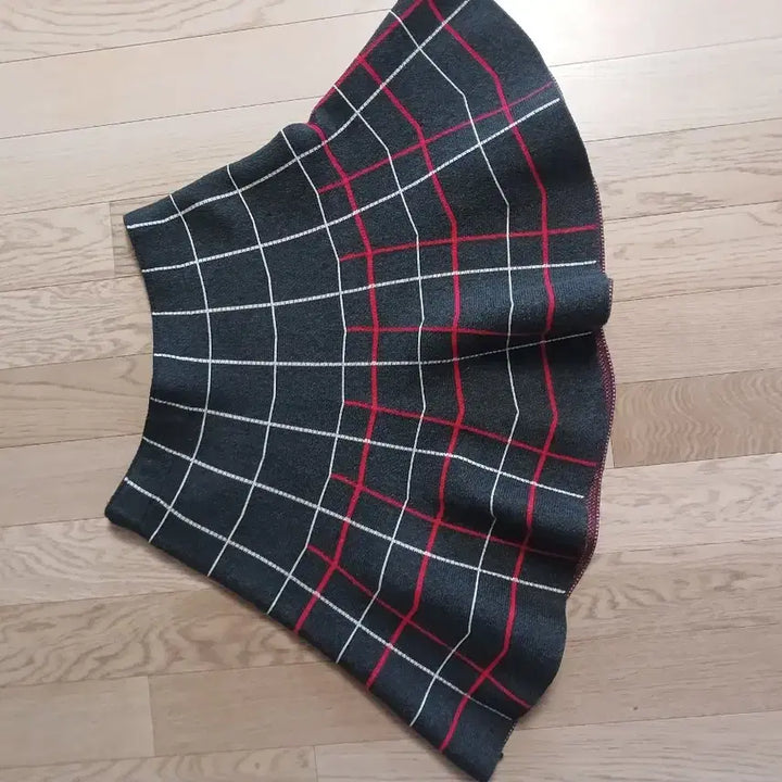 [BUNJANG] Black Check Mini Skirt / 블랙 체크 미니 스커트