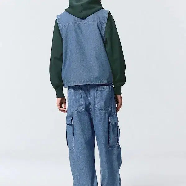 [BUNJANG] GU Denim Super Wide Cargo Pants / 유니클로 GU데님슈퍼와이드카고팬츠