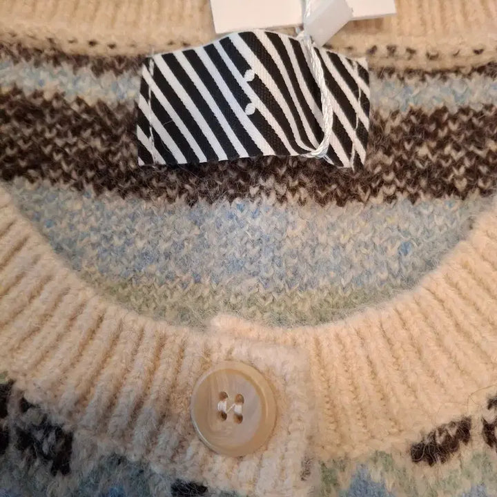 [BUNJANG] Pigment Nordic Pattern Cardigan Ivory / (마지막특가) 피그먼트 노르딕 패턴 가디건 아이보리