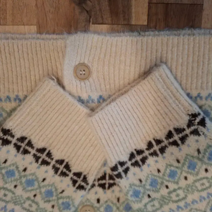 [BUNJANG] Pigment Nordic Pattern Cardigan Ivory / (마지막특가) 피그먼트 노르딕 패턴 가디건 아이보리