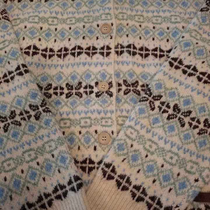 [BUNJANG] Pigment Nordic Pattern Cardigan Ivory / (마지막특가) 피그먼트 노르딕 패턴 가디건 아이보리
